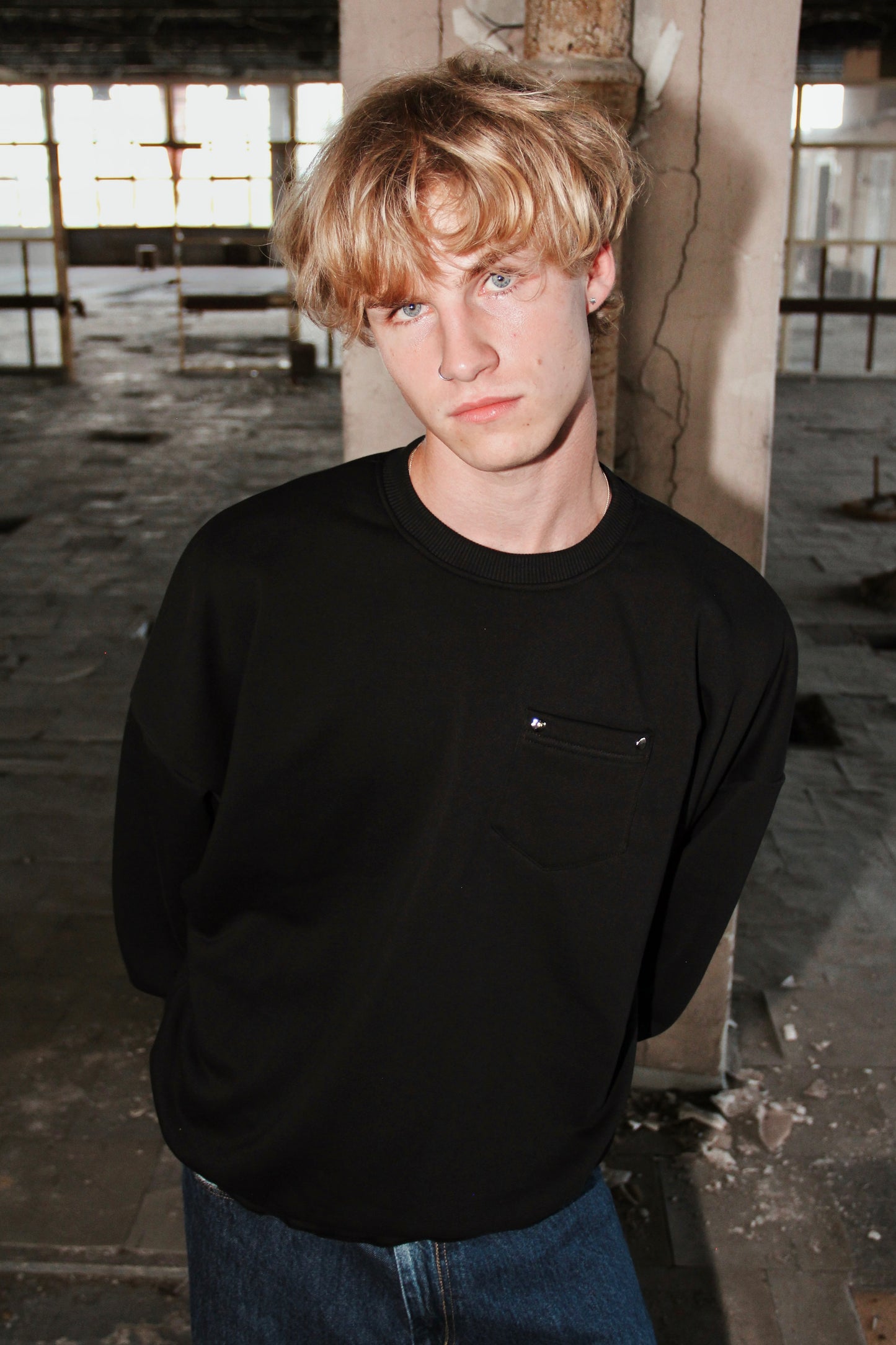 Dwupak PUFFY CREWNECK - czarna + szara